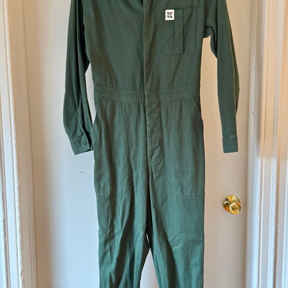 Lucy & Yak Carmen Cotton Posy Green Jumpsuit - Picture 2 of 5